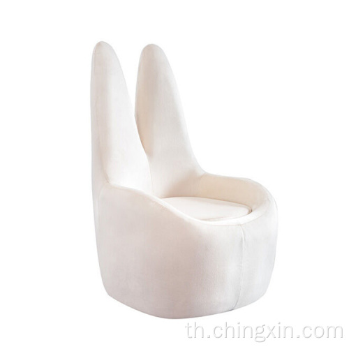 เก้าอี้ห้องนั่งเล่นผ้ากำมะหยี่สีขาวเก้าอี้พักผ่อน